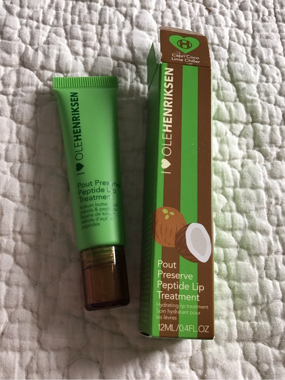 New Ole Henriksen Capri Coco Pout Preserve Peptide Lip Treatment